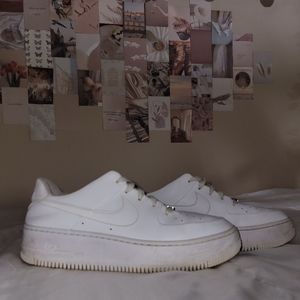 Nike Air Force 1 Platform Shoes Sage Low White Womens US 10.5 AR5339-100 Sneaker